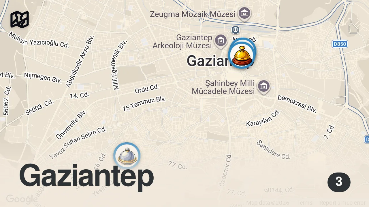 Map of 3 spots from Everything I ate on my first day in Türkiye! 🇹🇷
