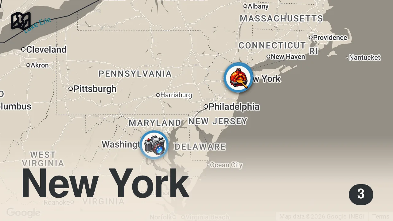 Map of 3 spots from Day 10 boycotting lines in New York City and only eating at restaurants with NO lines! #shorts