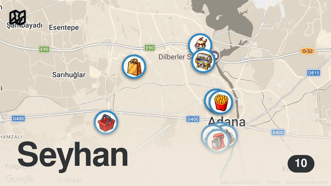 Map of 10 spots from ADANA’NIN EN İYİ MEKANLARI !!!