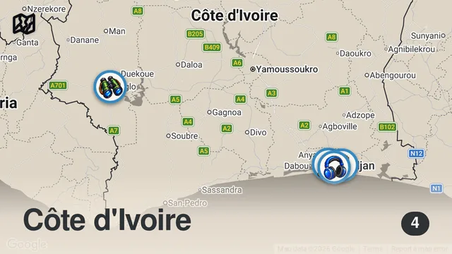Map of Queen of WEST AFRICAN FOOD!! + Mysterious Stilt Dances!! | Côte d’Ivoire 🇨🇮