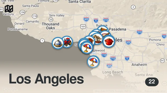 Map of Best Romantic Date Ideas in Los Angeles, California