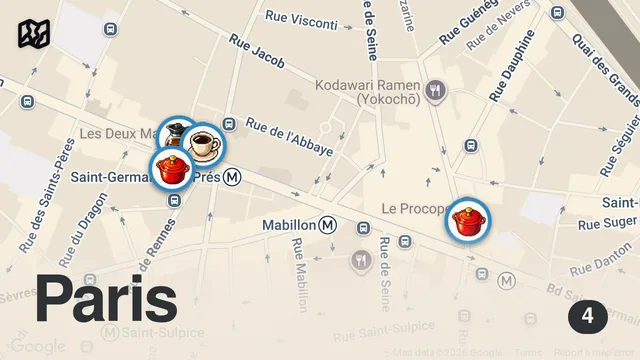 Map of The Cafés of Saint-Germain: Parisian Elegance in a Cup!