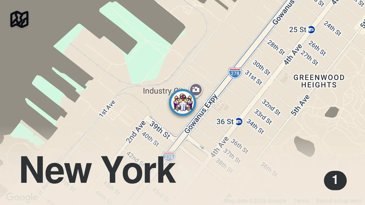 Map of 1 spot from How Brown Butter Salted Caramel Doughnuts Became One of New York’s Most Popular Pastries — Handmade