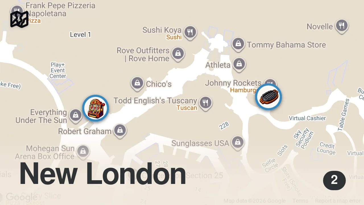 Map of 2 spots from Is Michael Jordan's Steakhouse Worth the Hype?