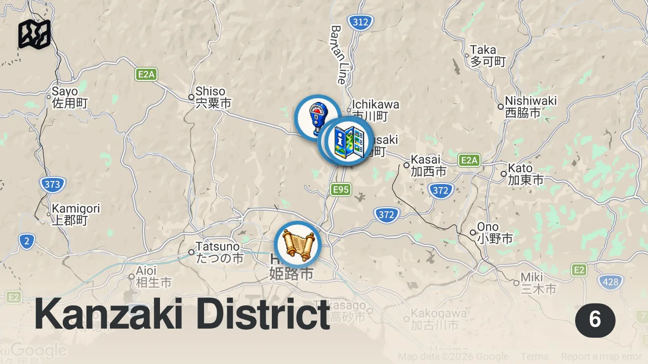Map of 6 spots from Exploring Japan’s Spookiest Town Where Yokai Appear | Fukusaki in Hyogo | Gajiro Kappa