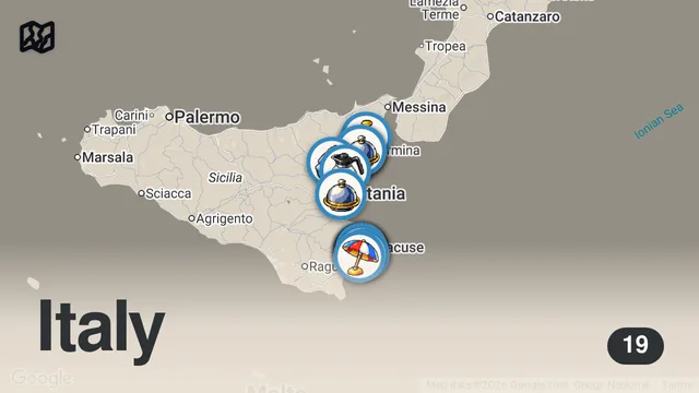 Map of SICILIAN FOOD BLEW OUR MINDS