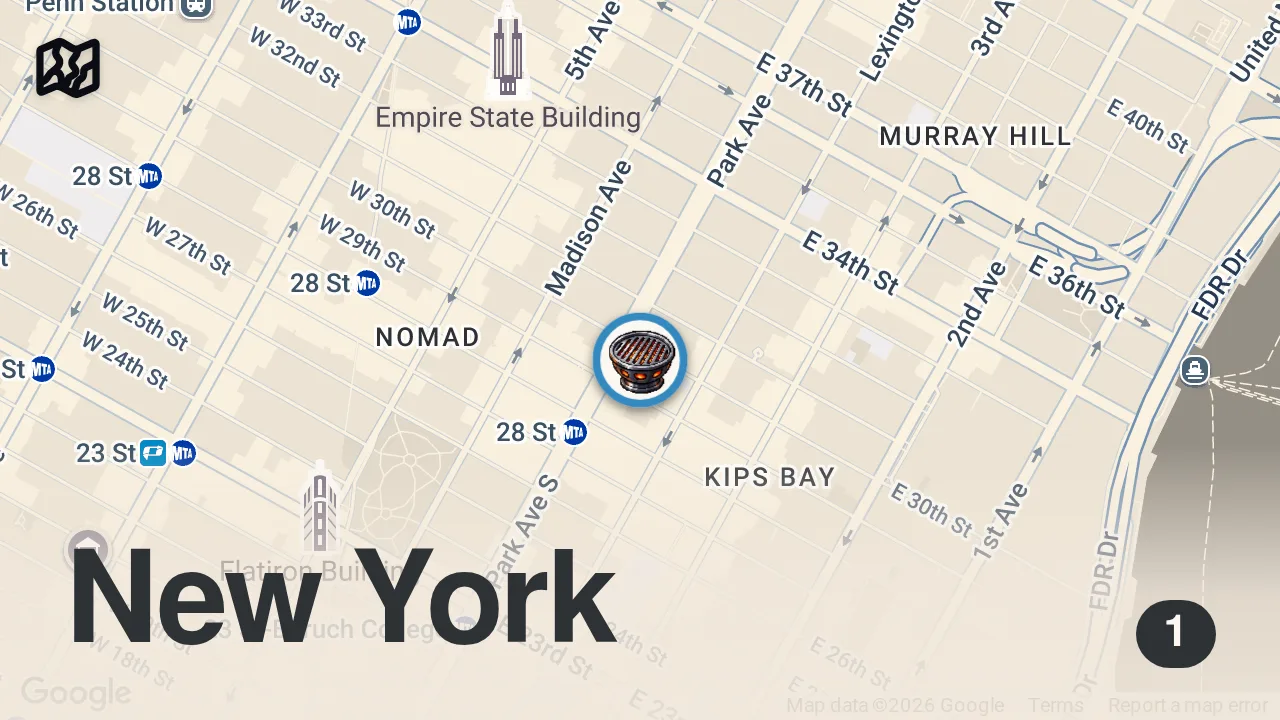 Map of 1 spot from Inside ATOMIX: Discovering America's Best Restaurant | 2 Michelin Star