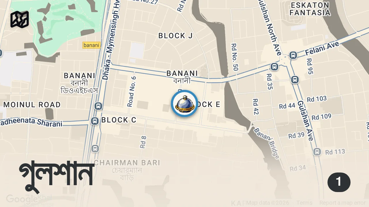 Map of 1 spot from Bangladesh Food - KING of KACCHI BIRYANI for 30 Years!! Insane Cooking Skills in Dhaka!