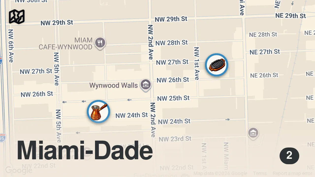 Map of 2 spots from Eating a $223 Rib-Eye Steak!! 🥩 (w/ Guga)