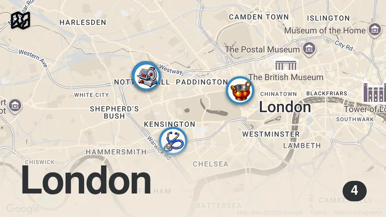Map of 4 spots from I Only Ate Spanish Food for a Day