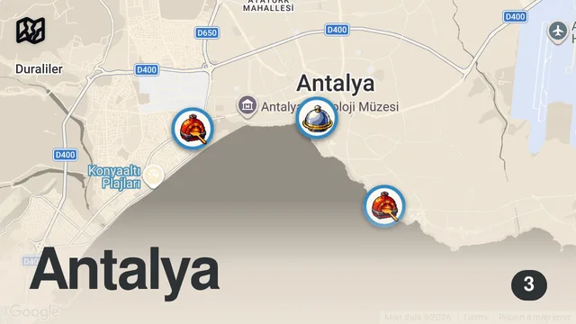 Map of BİZ BU İŞİ 1 GÜNDE ÖĞRENMEDİK! | ANTALYA'NIN EN İYİLERİ SERİSİ