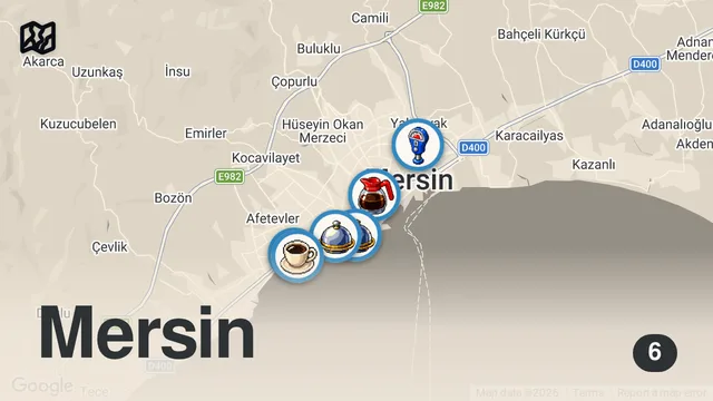 Map of MERSİN’DE 3 SAATTE 6000 TL SERİSİ!!!