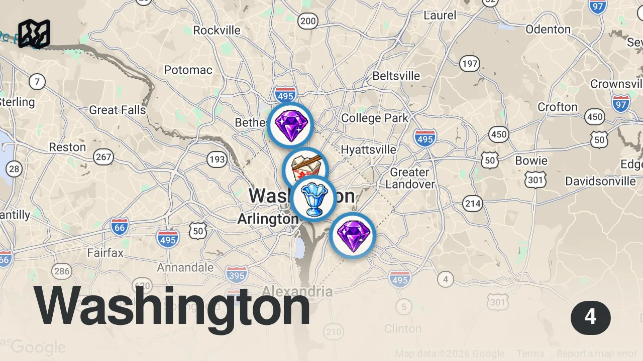 Map of 4 spots from I Asked Michelin Chefs to Make Their Own Death Row Meal