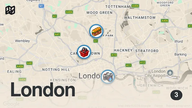 Map of Black American Reacts to London Street Food… BLACK PUDDING?! YUCK!"