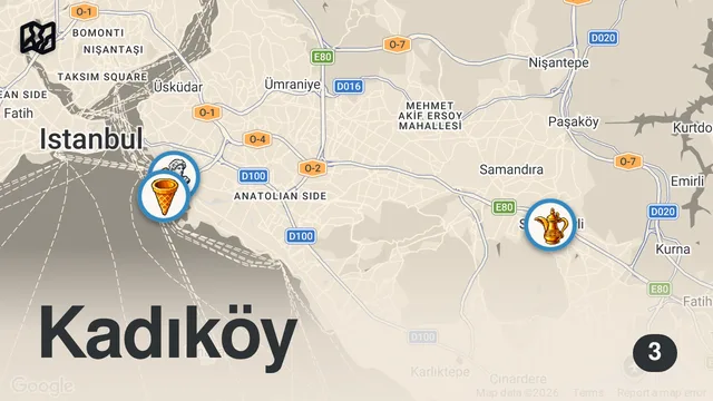 Map of KADIKÖY BOĞASININ EN SEVDİĞİ YEMEKLER@KadıköyBoğasıOfficial