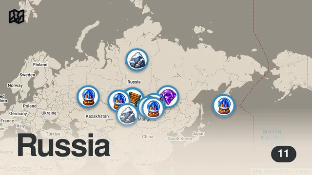 Map of Meraviglie della Siberia | I Luoghi più Incredibili della Siberia | 4K Guida di Viaggio