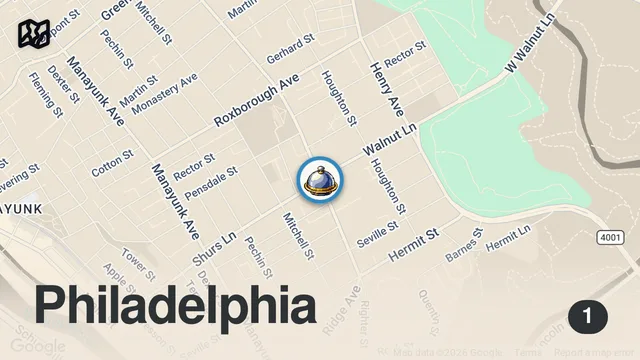Map of Bro & Sis Halal Food cart - is this the best new halal cart in Philly?