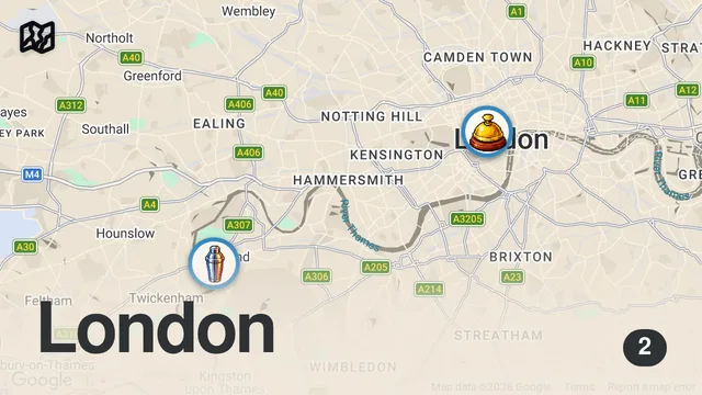 Map of $19 vs $395 Afternoon Tea in London