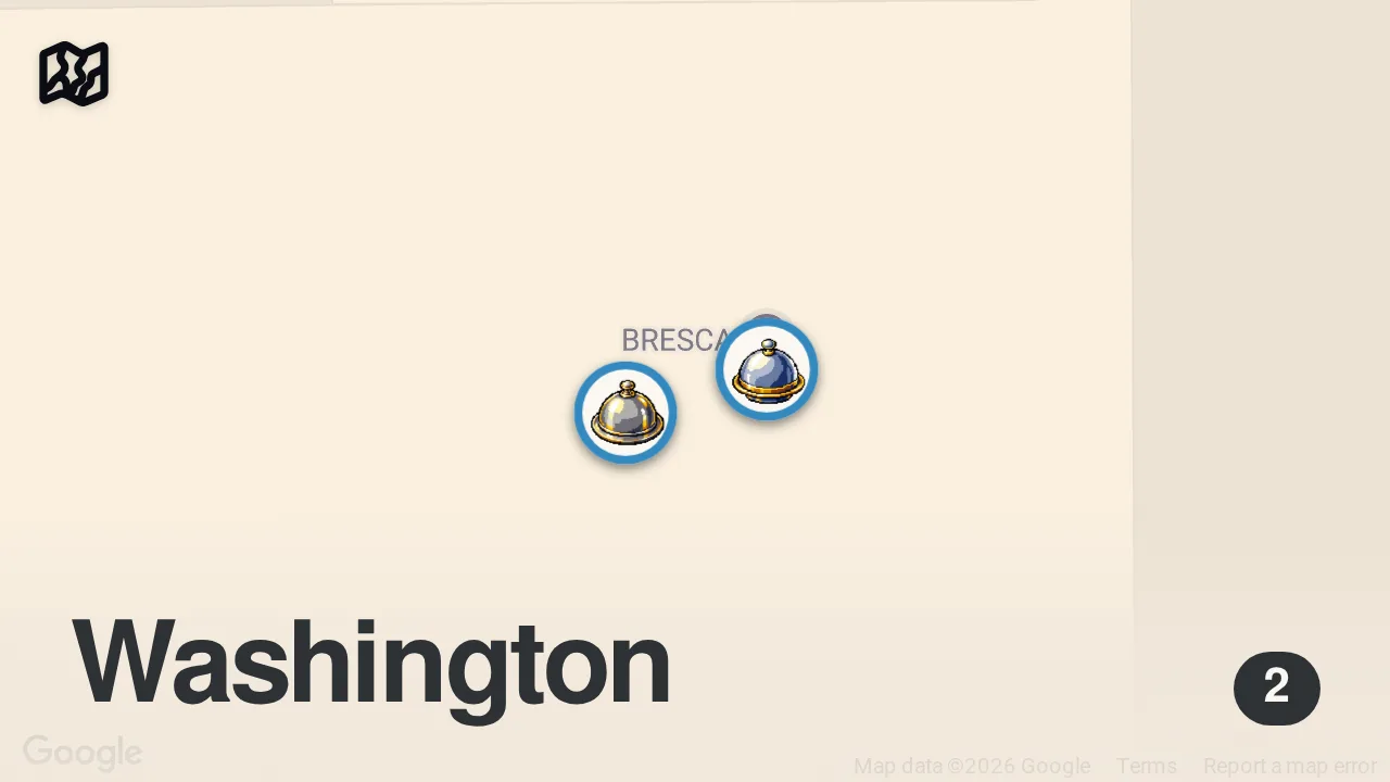 Map of 2 spots from How a Master Chef Runs Washington D.C.'s Most Expensive Restaurant — Mise En Place