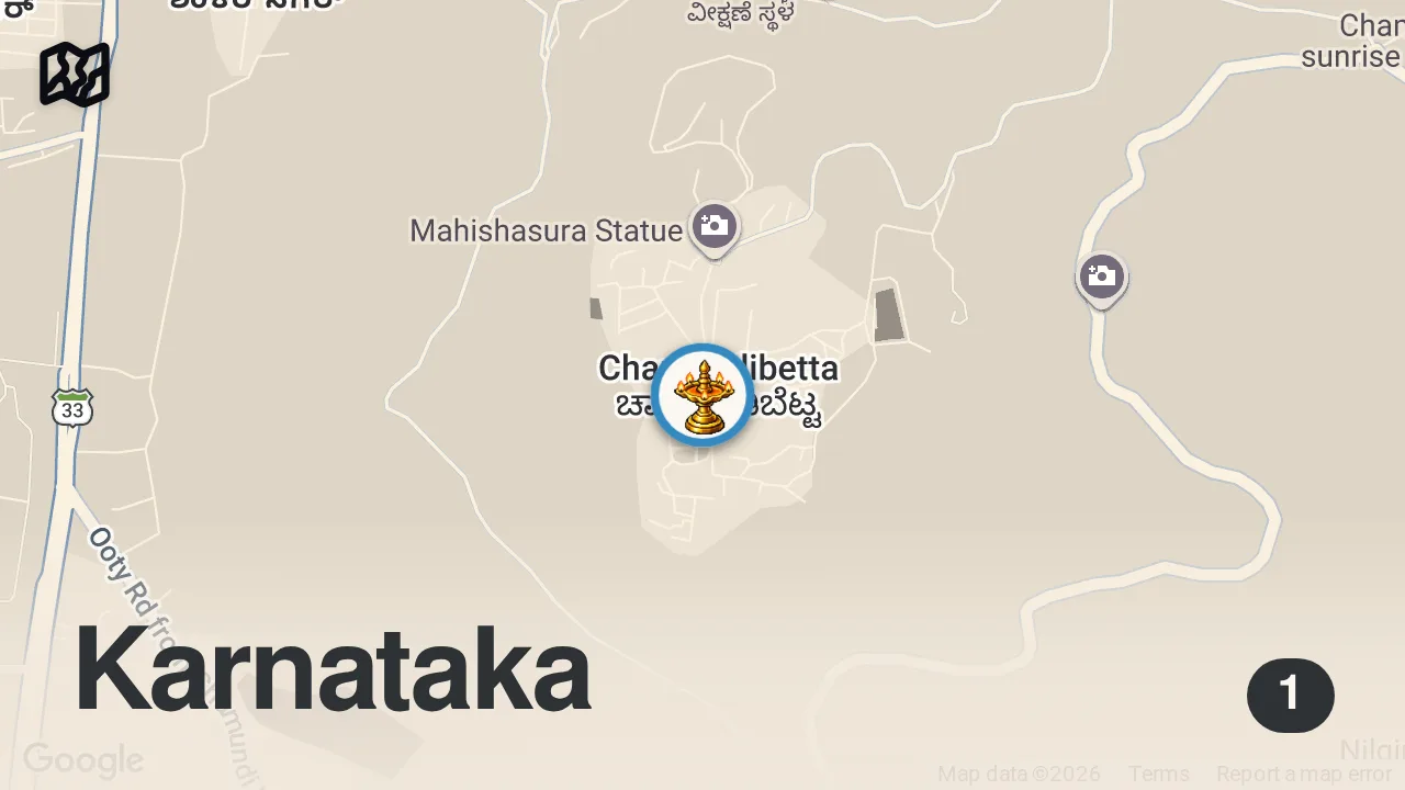 Map of 1 spot from Finally made it to Chamundeshwari Temple, Mysore