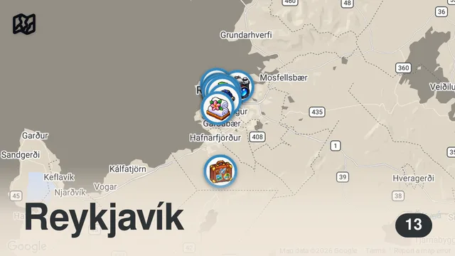 Map of 🇮🇸 Weekend in Reykjavik 2 Day Itinerary 🇮🇸 48 hours in Reykjavik #reykjavik #icelandtravel