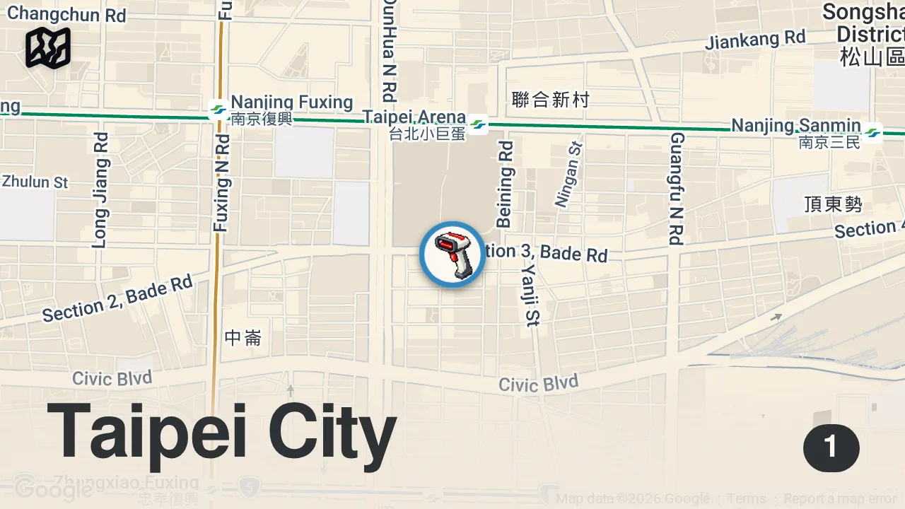 Map of 1 spot from POV: you're hungry in Taiwan