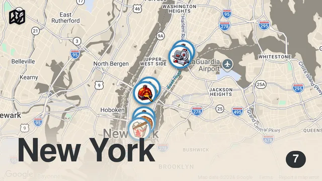 Map of ONLY Eating NYC Street Food for 24 Hours 🗽🥯🍕🍔
