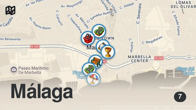 Map of Marbella, Spain 🇪🇸 Old Town & Beach Summer Walk 2025 - 4K 60fps Ultra Smooth ​[Binaural ASMR]