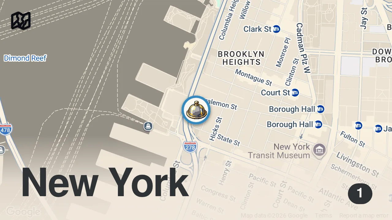 Map of 1 spot from 1 MICHELIN STAR | CLOVER HILL, Brooklyn NYC