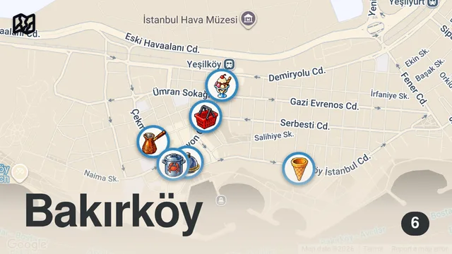 Map of YEŞİLKÖY LEZZET REHBERİ - Ayaküstü Lezzetler