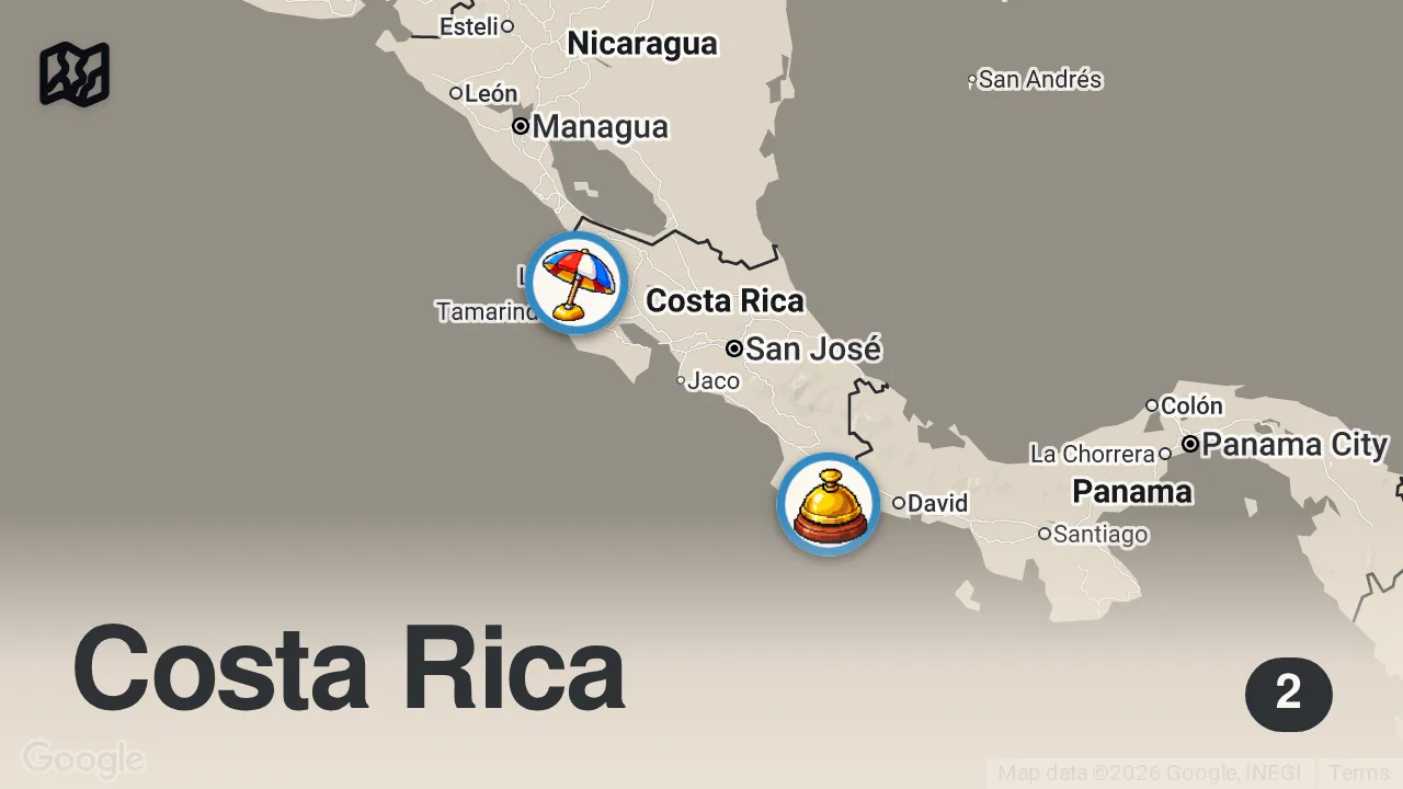 Map of 2 spots from 12 Surprisingly Simple Tips for Traveling as a Couple