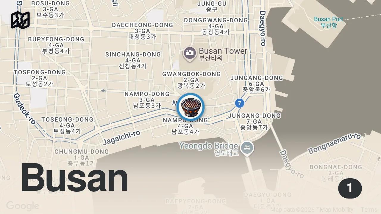 Map of 1 spot from Everything I eat in a day to cycle across Korea! (LAST DAY) ๐ฐ๐ท