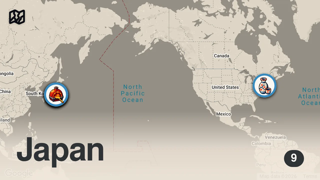 Map of 9 spots from 7 Must Eat Tokyo Pizza Shops