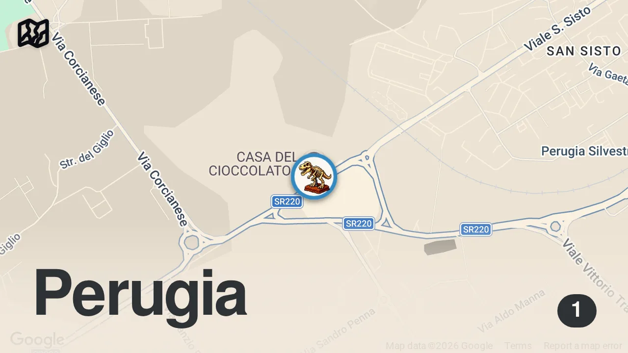 Map of 1 spot from Apriamo un Bacio Perugina insieme | Esercizio di Ascolto in Italiano