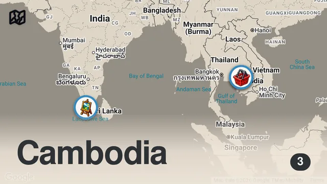 Map of $150 Challenge In The Most Expensive Market In Siem Reap, Cambodia 🇰🇭