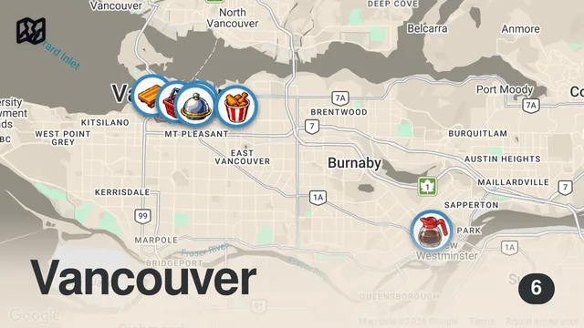 Map of 48 Hours Eating Vancouver's BEST Food!
