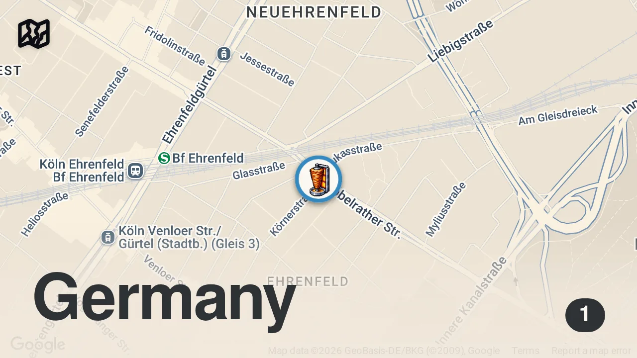 Map of 1 spot from Der legendäre Taxiteller von Köln - warum alle darüber reden 🚕🍽️