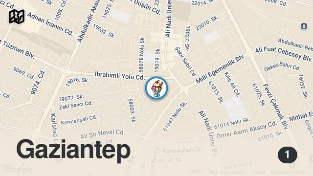 Map of Kaymaklı künefe künefe han  Gaziantep