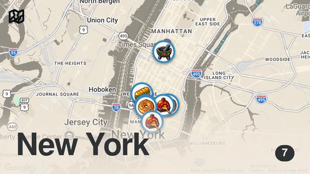 Map of Best food in New York City right now 2025 🗽🔥 #nycfoodies #foodie #newyork #nycfood