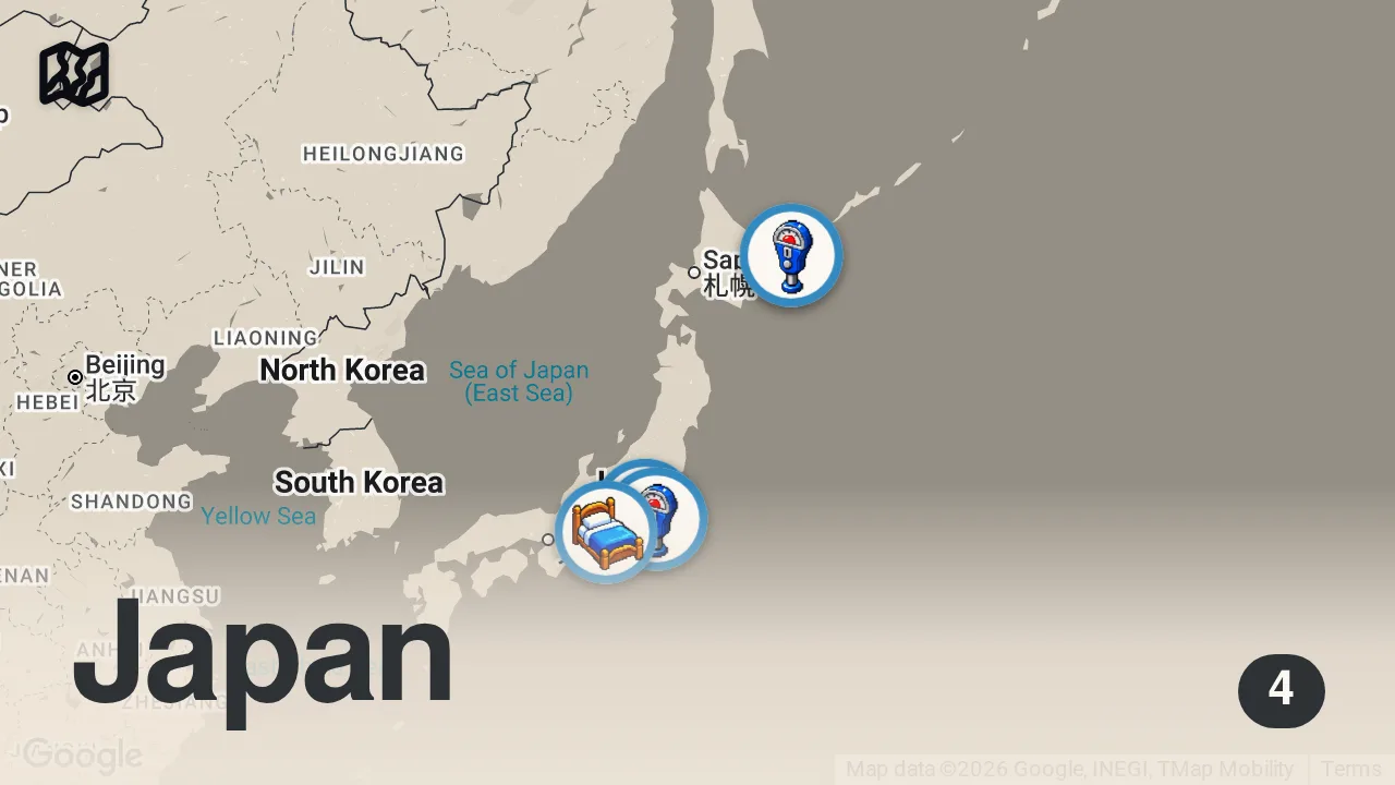 Map of 4 spots from How Sushi Master Hisashi Udatsu Makes Smoked Otoro at His Tokyo Restaurant — Omakase