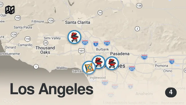 Map of Finding The Best Barbecue In Los Angeles | Food Tours | Insider Food