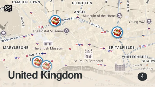 Map of Finding the Best Burger in London