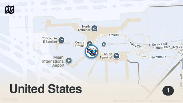 Map of Miami airport’s nicest premium lounge 🥂✈️