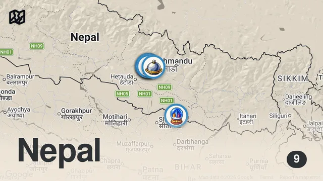 Map of Nepali DESSERT TOUR🇳🇵 Unique SWEETS from Kathmandu to Janakpur🇳🇵@chefsantosh & Nepal.Food