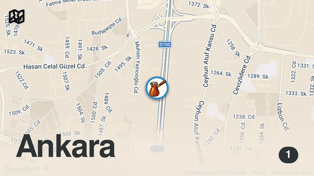 Map of 1 spot from BU VİŞNELİ KEBAP İÇİN DE HACIBABA BAKLAVA’YA GİDİLİR👌#shorts