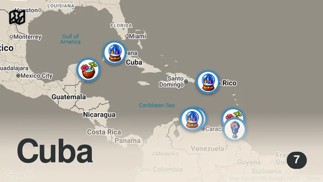 Map of Maravillas del Caribe | Los Lugares más Increíbles del Caribe | Guía de Viaje en 4K