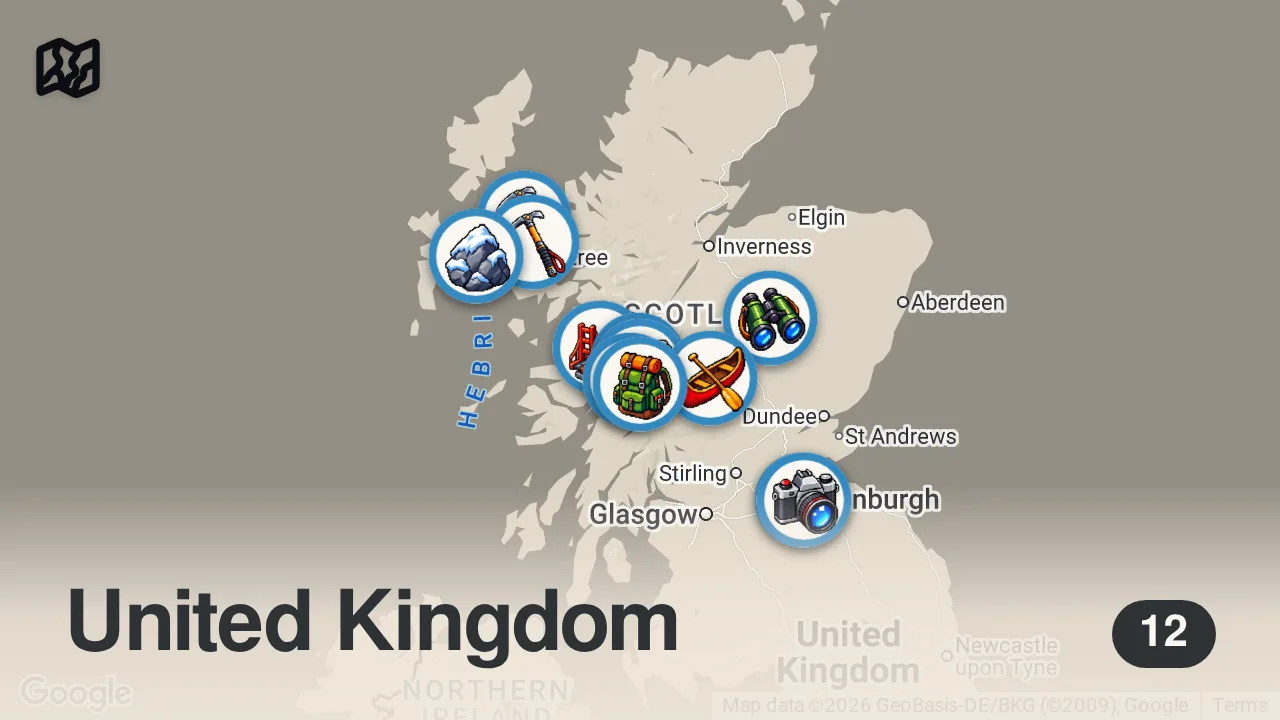 Map of 12 spots from 16 Best Things to Know Before Visiting Scotland (Travel Guide)