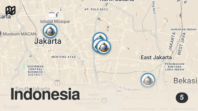 Map of KING OF NASI GORENG + BAKSO MALANG - Indonesian street food in Jakarta, Indonesia