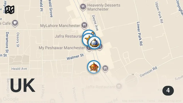 Map of A WHOLE MILE OF CURRY RESTAURANTS IN ONE PLACE?!