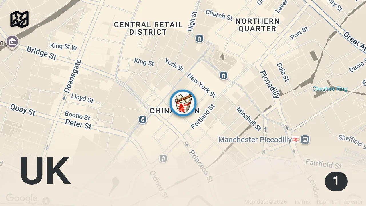Map of 1 spot from Eating At Oasis’ Favourite Chinese Restaurant